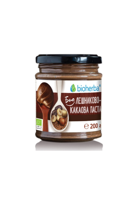 Лешниково-какаова паста БИО 100% чиста 200гр БИОХЕРБА | Hazelnut-cacao PASTE 100% BIO 200g BIOHERBA