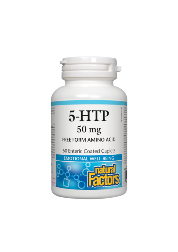 5-HTP (Хидрокситриптофан) 50мг. 60бр. филмирани каплети НАТУРАЛ ФАКТОРС | 5-HTP (Хydroxytryptophan) 50mg 60s enteric coated caplets NATURAL FACTORS