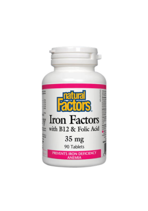 Iron Factors® (С Витамин Б12 и Фолиева киселина) 35мг. 90бр. таблетки НАТУРАЛ ФАКТОРС | Iron Factors® (With B12 and Folic acid) 35mg 90s tabs NATURAL FACTORS