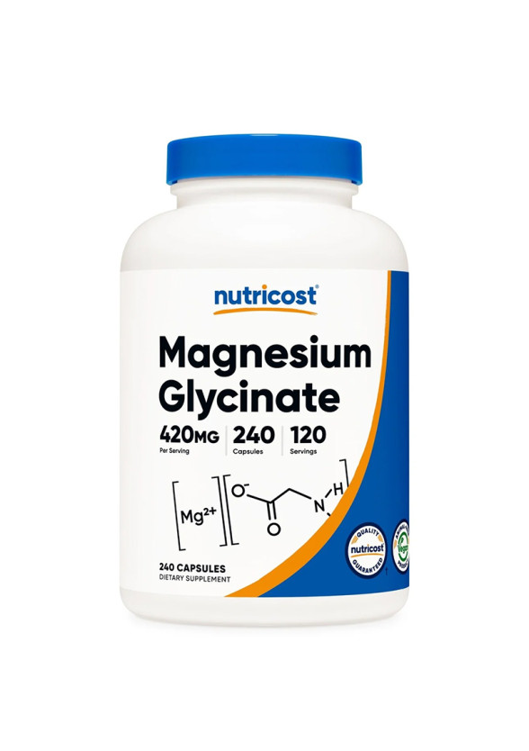 Магнезий (глицинат) x 240 капсули НУТРИКОСТ | Magnesium Glycinate x 240 caps NUTRICOST