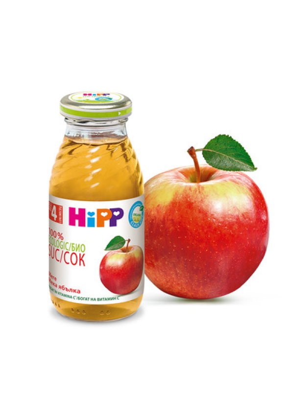 ХИП БИО Сок от мека ябълка 4+ м. 3бр х 200мл. | HIPP BIO Organic juice fine apple 4+ m 3s x 200ml