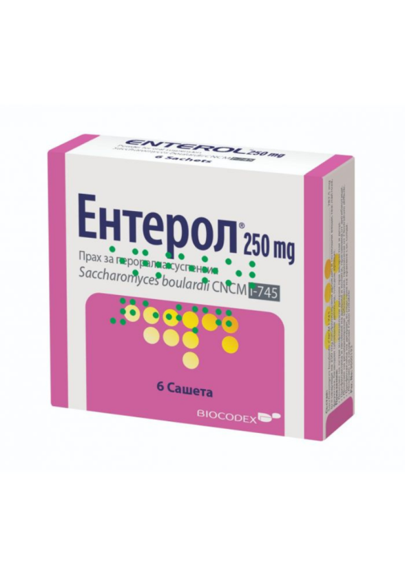 ЕНТЕРОЛ 250мг. прах за перорална суспензия, сашета x 6бр. | ENTEROL 250mg powder for oral suspension, sachets x 6s