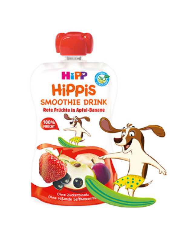 ХИП ХИПИС БИО Смути напитка ябълка, банан и червени плодове 12+м 3бр х 120гр. | HIPP HIPPIS BIO Smoothie drink apple banana and red berries 12+ m 3s x 120g