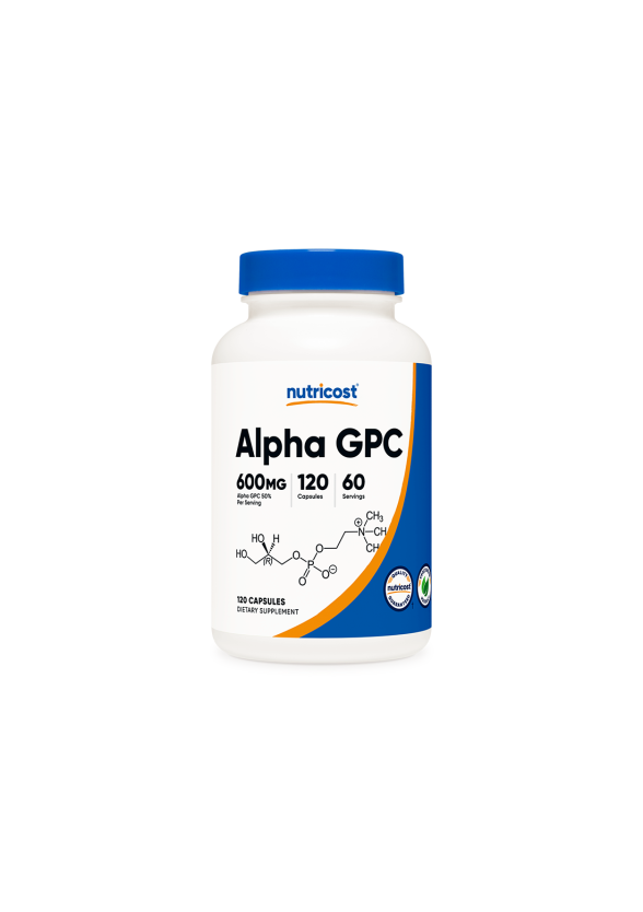 Алфа-глицерил фосфорил холин x 120 капсули НУТРИКОСТ | Alpha GPC x 120 caps NUTRICOST