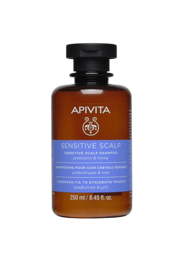 Шампоан за чувствителен скалп с мед и пребиотици x 250мл АПИВИТА | Shampoo for sensitive scalp with honey & prebiotic blend 250ml