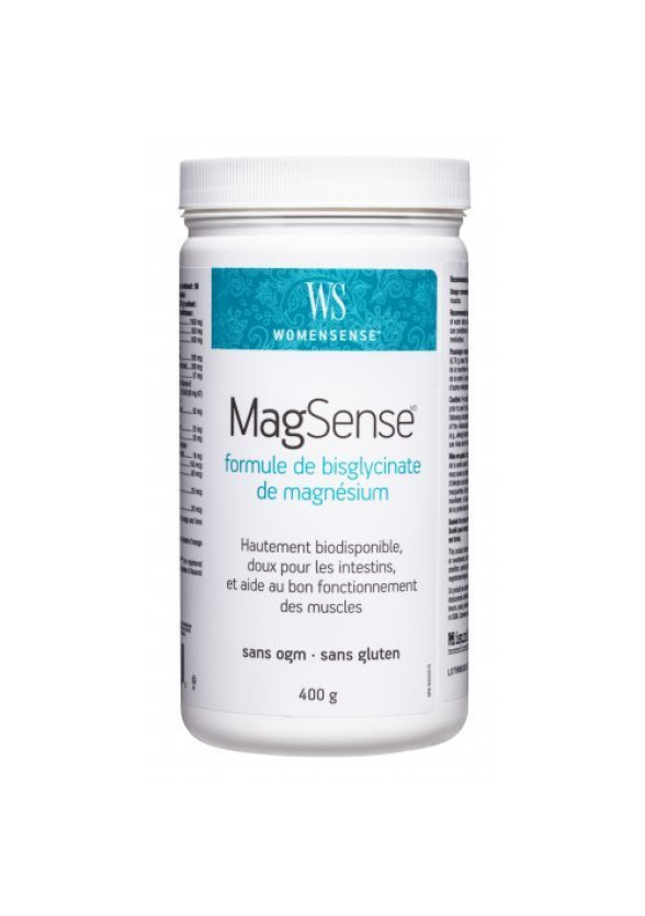 МАГСЕНС Магнезий на прах ( магнезиев бисглицинат, пудра) 400гр УОМЕНСЕНС | MAGSENSE Magnesium bisglycinate powder 400g WOMENSENSE 