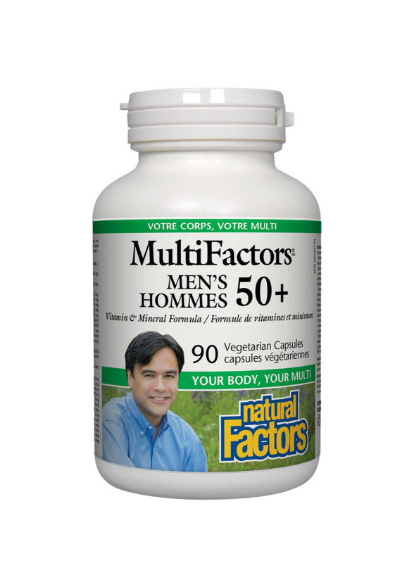 МУЛТИФАКТОРС Витамини и минерали ЗА МЪЖЕ 50+ капсули 90бр НАТУРАЛ ФАКТОРС | MULTIFACTORS Vitamins and minrals FOR MEN 50+ veggie caps NATURAL FACTORS 