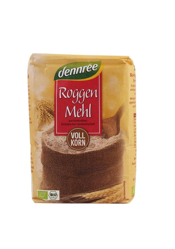 БИО Пълнозърнесто брашно от Ръж 1кг ДАНРЕ | BIO Rye wholemeal flour 1kg DENNREE