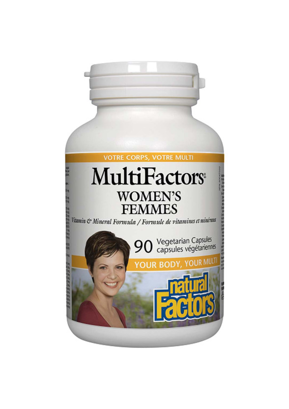 МУЛТИФАКТОРС Витамини и минерали ЗА ЖЕНИ капсули 90бр НАТУРАЛ ФАКТОРС | MULTIFACTORS Vitamins and minrals FOR WOMEN veggie caps NATURAL FACTORS 