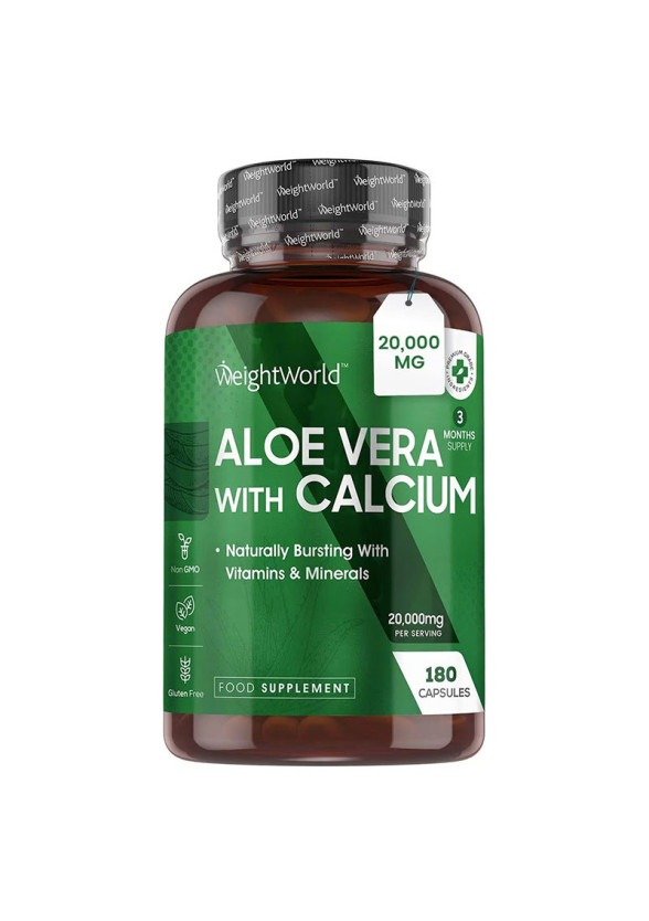 Алое Вера + Калций х 180 капсули Уейт Уърлд | Aloe Vera with Calcium x 180 caps Weight World 