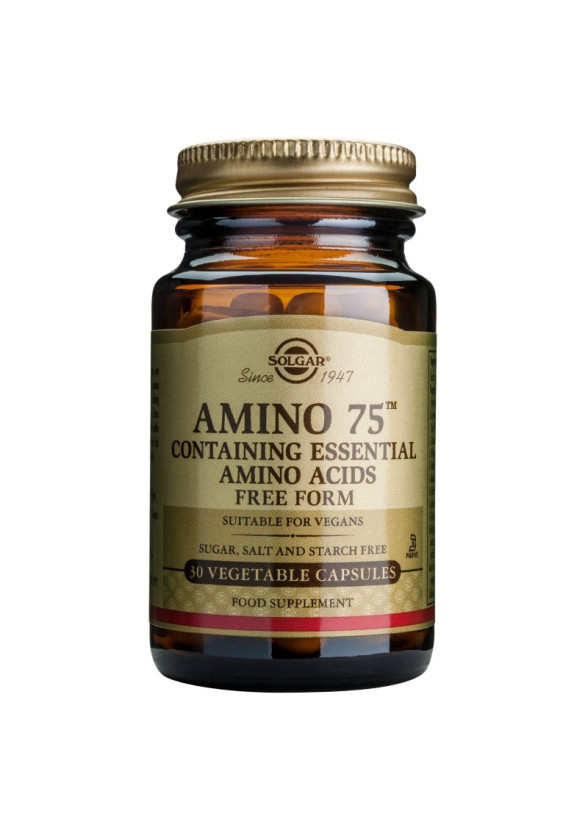 АМИНО 75 Аминокиселинна формула растителни капсули 30бр СОЛГАР | AMINO 75 veg. caps. 30s SOLGAR