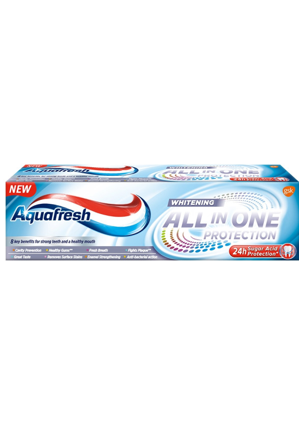 АКВАФРЕШ ОЛ ИН УАН Паста за зъби УАЙТЕНИНГ 75мл | AQUAFRESH ALL IN ONE Toothpaste WHITENING 75ml