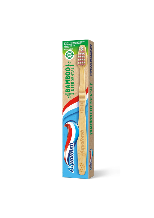 АКВАФРЕШ Бамбукова четка за зъби BAMBOO INTERDENTAL медиум | AQUAFRESH Toothbrush BAMBOO INTERDENTAL medium