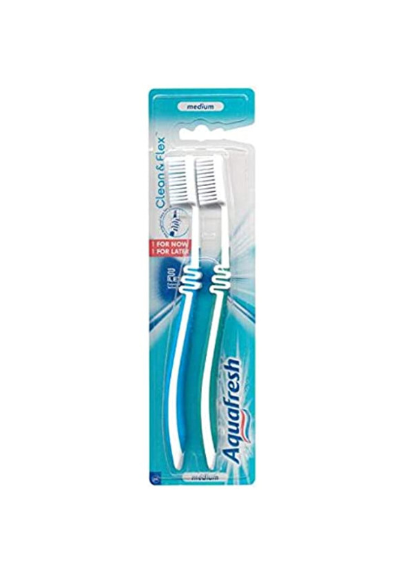 АКВАФРЕШ Четки за зъби 2 броя ДУО КЛИЙН & ФЛЕКС медиум | AQUAFRESH Toothbrush DUO CLEAN & FLEX medium