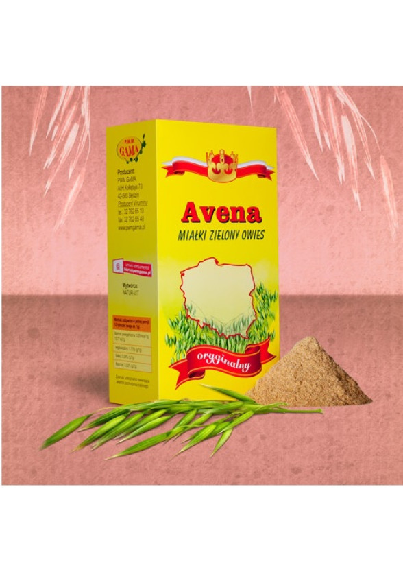 АВЕНА Фин зелен овес (стръкове в прахообразна форма) ПВМ ГАМА 250гр | AVENA Fine green oat (stalks in powder) PWM GAMA 250g