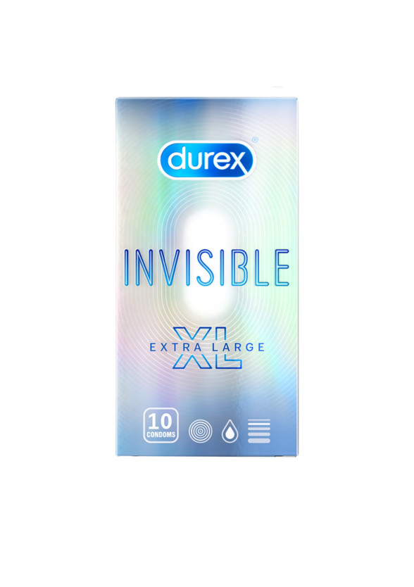 ДЮРЕКС ИНВИЗИБЪЛ Ултра тънки презерватив XL 10бр | DUREX INVISIBLE Ultra thin XL condom 10s