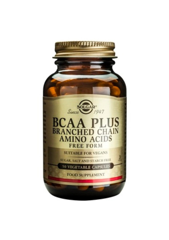 БЦАА ПЛЮС Разклонени аминокиселини х 50 растителни капсули СОЛГАР | BCAA PLUS veg. caps. 50s SOLGAR