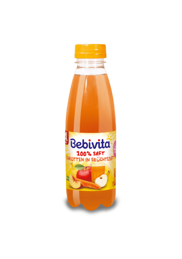 БЕБИВИТА Сок от плодове и моркови 4+м. 500мл. | BEBIVITA Fruits and carrots juice 4+ 500ml
