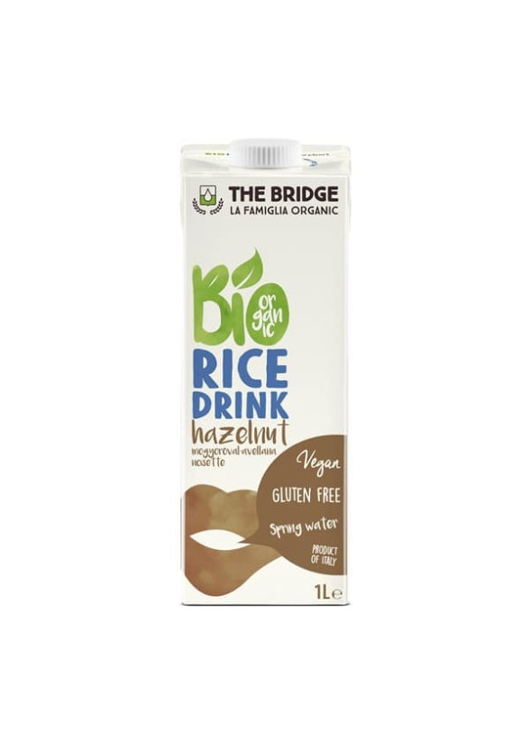 ДЪ БРИДЖ БИО Оризова напитка с Лешници БЕЗ ГЛУТЕН 1л | THE BRIDGE BIO Rice drink with Hazelnut GLUTEN FREE 1l