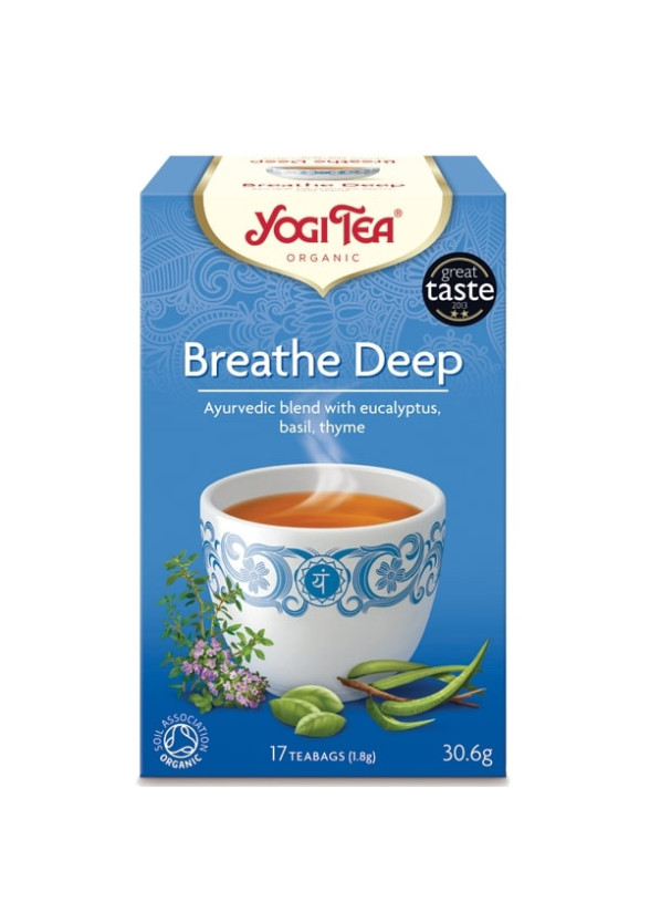 ЙОГИ ОРГАНИК БИО Аюрведичен чай "За дишането", пакетчета 17бр | YOGI ORGANIC BIO Ayurvedic tea blend "Breathe deep" teabags 17s