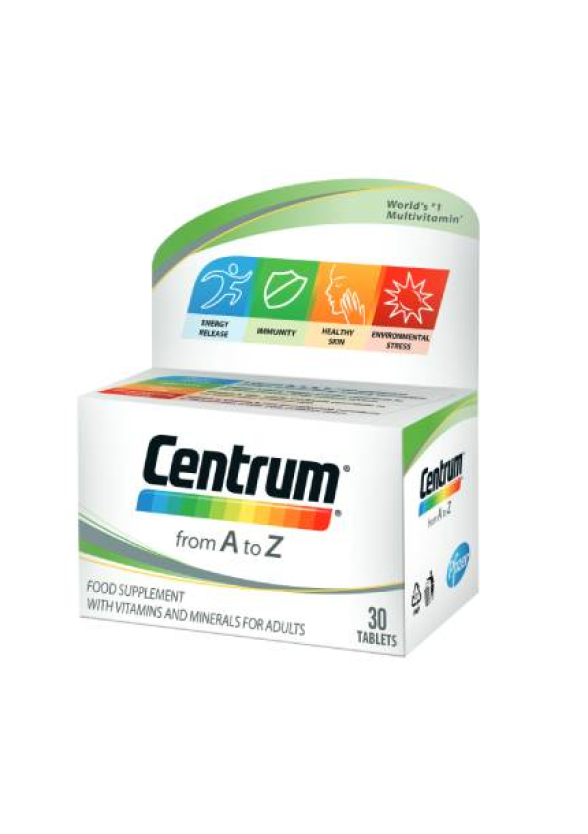 ЦЕНТРУМ Мултивитамини А-З ПФАЙЗЕР х 30 таблетки | CENTRUM A-Z PFIZER x 30 tabs