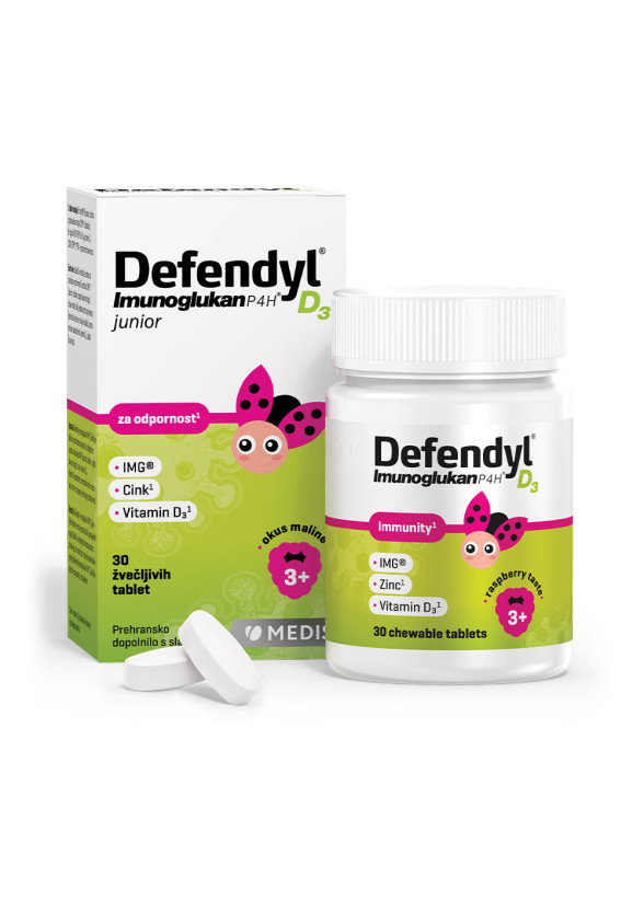 ДЕФЕНДИЛ ИМУНОГЛЮКАН PH4 Д3 таблетки за дъвчене с цинк и витамин D3 30бр | DEFENDYL PH4 D3 chewable tablets 30s