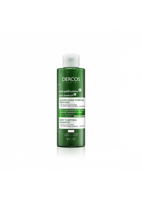 ВИШИ ДЕРКОС К Дълбоко почистващ шампоан против пърхот 250мл | VICHY DERCOS K Deep cleaning anti-dandroof shampoo 250ml