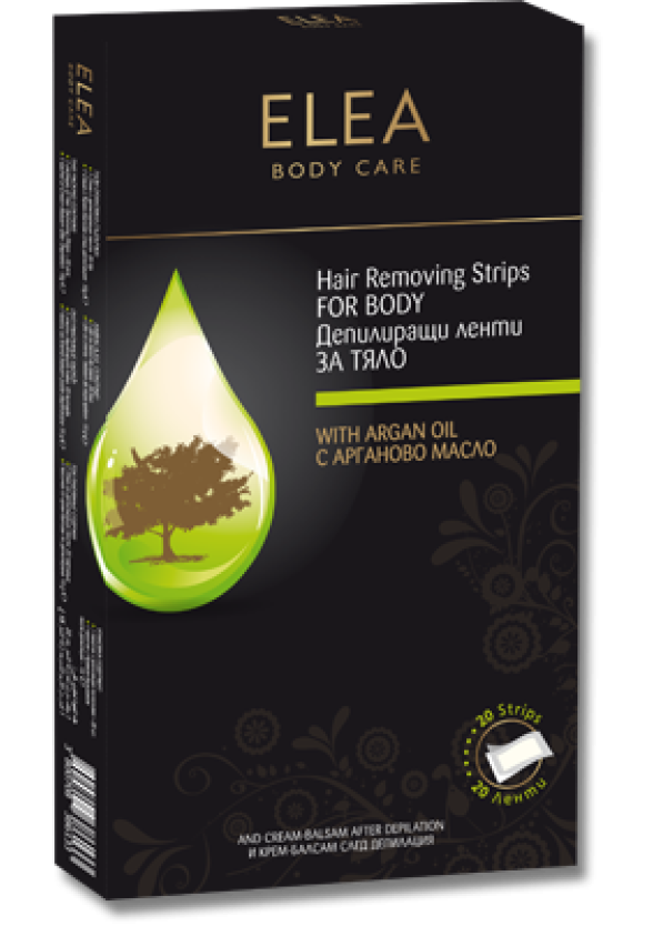 ЕЛЕА Депилиращи ленти за тяло с Арганово масло 20 бр | ELEA Hair removing Body strips with Argan oil 20s