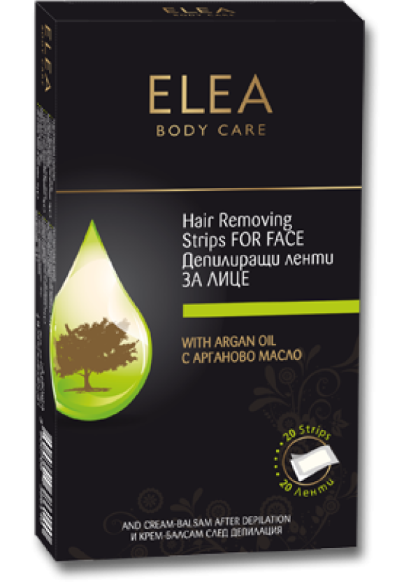ЕЛЕА Депилиращи ленти за лице с Арганово масло 20бр | ELEA Hair removing Face strips with Argan oil 20s