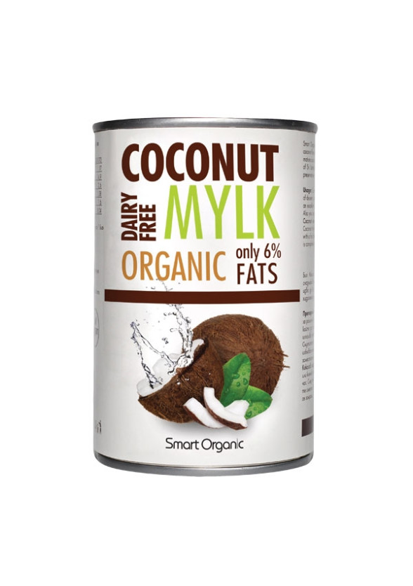 СМАРТ ОРГАНИК БИО Кокосово мляко консерва, 6% мазнини 400мл | SMART ORGANIC BIO Coconut mylk, canned, 6% fat 400ml