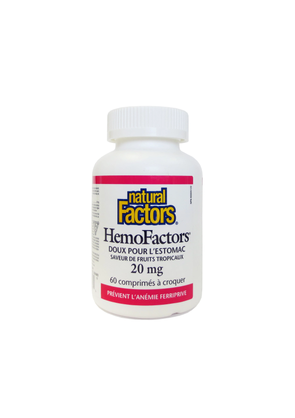 ХЕМОФАКТОРС 20мг таблетки за дъвчене 60бр НАТУРАЛ ФАКТОРС | HEMOFACTORS 20mg chewable tabets 60s NATURAL FACTORS