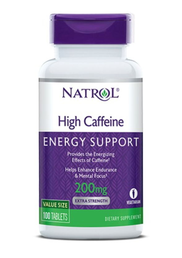 ВЪРХОВЕН КОФЕИН 200мг таблетки 100 бр. НАТРОЛ | HIGH CAFFEINE 200 mg tabs 100s NATROL