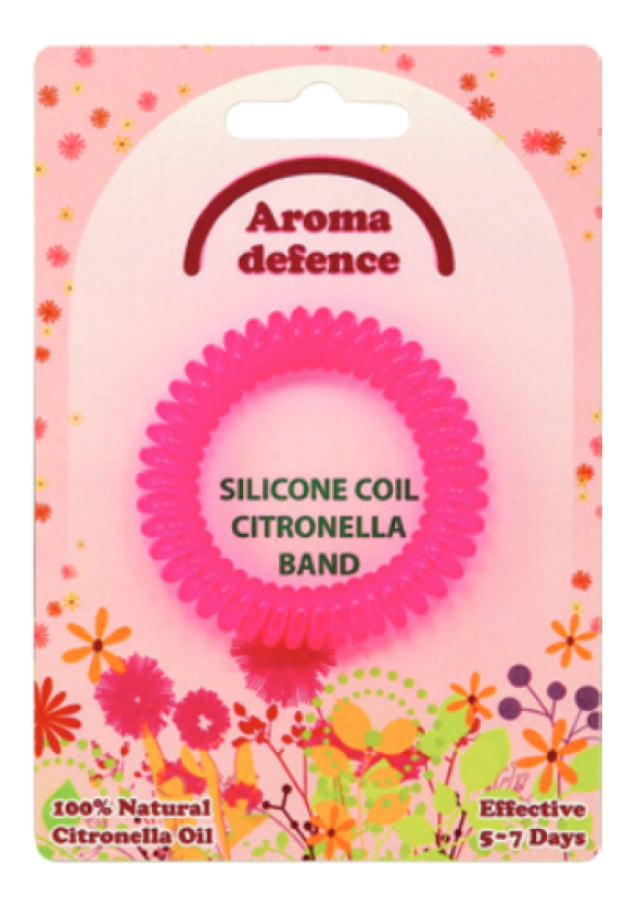 АРОМА ДЕФЕНС СИЛИКОНОВА ГРИВНА (спирала) против насекоми с масло от Цитронела  - Избор от цветове 1бр. | AROMA DEFENCE INSECT WRISTBAND (spiral) with Citronella oil - Colour mix 1s 