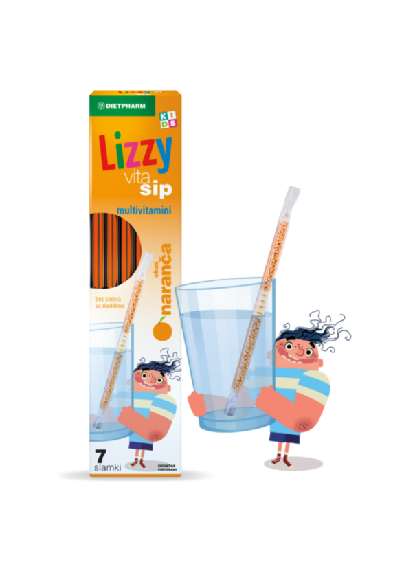 ЛИЗИ ВИТА СИП Сламки с Мултивитамини за деца 7бр | LIZZY VITA SIP Straws with Multivitamins for children 7s