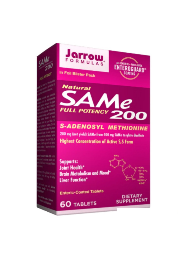 САМе (S-аденозил-L-метионин) 200мг х 60 таблетки ДЖАРОУ ФОРМУЛАС | SAMe 200mg tablets 60s JARROW FORMULAS