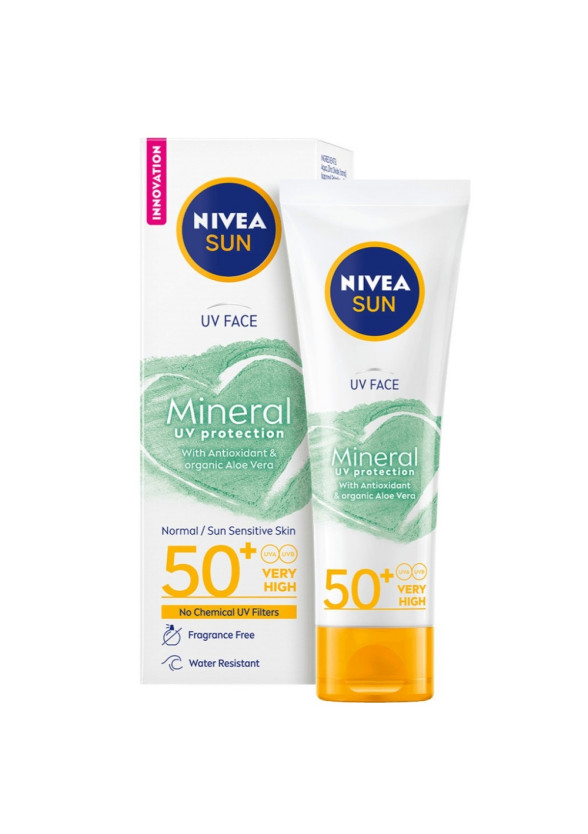 НИВЕА СЪН Слънцезащитен крем за лице с минерални филтри SPF50+ 50мл | NIVEA SUN Mineral UV Protection face cream SPF50+ 50ml