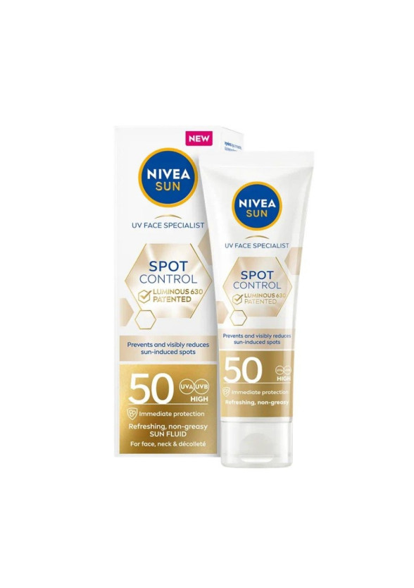 НИВЕА ЛУМИНЪС 630 СПОТ КОНТРОЛ Слънцезащитен крем за лице против пигментации SPF50 50мл | NIVEA LUMINOUS SPOT CONTROL Sun protective face cream SPF50 50ml