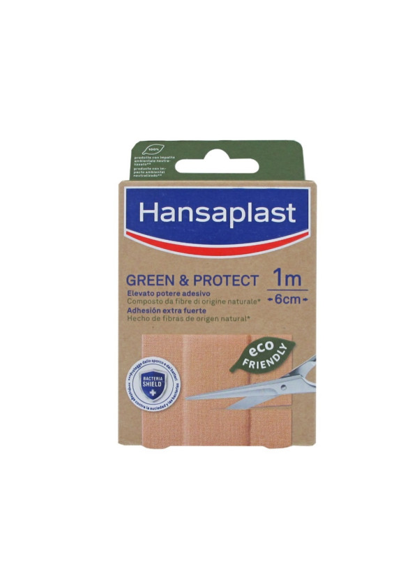 ХАНЗАПЛАСТ КЛАСИК GREEN & PROTECT Пластир-лента за рани 1м x 6см УСТОЙЧИВА | HANSAPLAST CLASSIC Patches 1m x 6sm