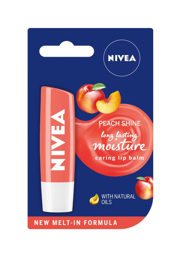 НИВЕА Балсам за устни плодов Праскова 4,8гр | NIVEA Lip Balm fruity Peach Shine 4.8g
