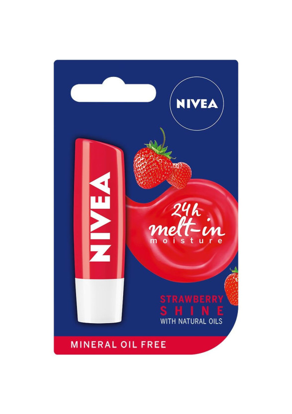 НИВЕА Балсам за устни плодов Ягода 4,8гр | NIVEA Lip Balm fruity Strawberry Shine 4.8g