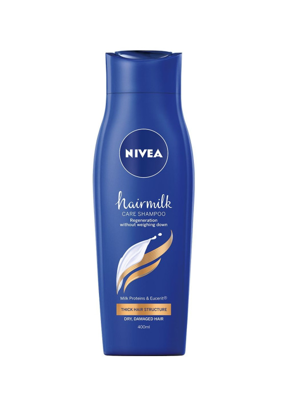 НИВЕА ХЕЪРМИЛК Шампоан за плътна, суха и увредена коса 400мл | NIVEA HAIRMILK Shampoo care for thick hair structure, dry and damaged hair 400ml
