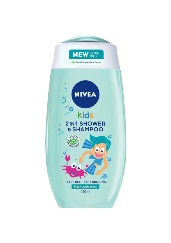 НИВЕА КИДС ЗА МОМЧЕТА Душ гел и Шампоан 2 в 1 250мл | NIVEA KIDS FOR BOYS Shower gel and Shampoo 2 in 1 250ml