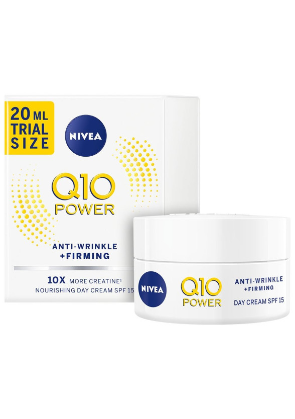 НИВЕА Q10+ ПАУЪР Дневен крем против бръчки SPF15 20мл | NIVEA Q10+ POWER Anti-wrinkle moistiruzing day SPF15 (trial size) 20ml