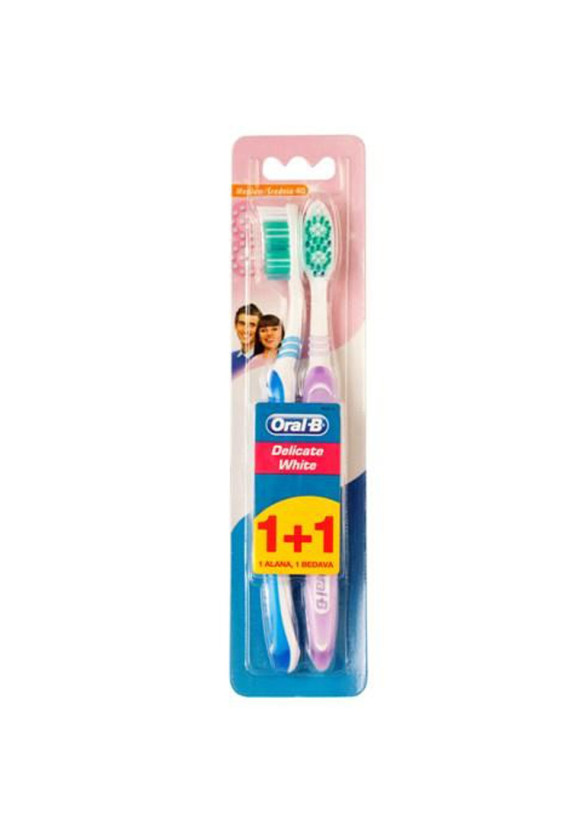 Четка за зъби 3-ЕФЕКТ ДЕЛИКАТ УАЙТ (1+1) медиум, избор на цветове ОРАЛ-Б | Toothbrush 3-EFFECT DELICATE WHITE (1+1) medium, colour mix ORAL-B