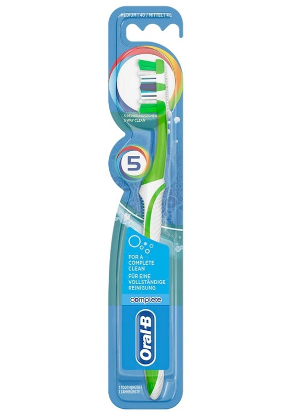 Четка за зъби КЪМПЛИЙТ 5 УЕЙ КЛИЙН медиум ОРАЛ-Б | Toothbrush COMPLETE 5 WAY CLEAN medium ORAL-B