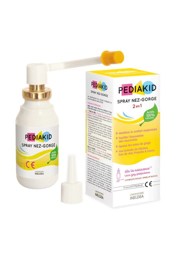 ПЕДИАКИД Спрей за нос и гърло с етерични масла и билки 20мл | PEDIAKID Spray 2 in 1 for nose and throat 20ml