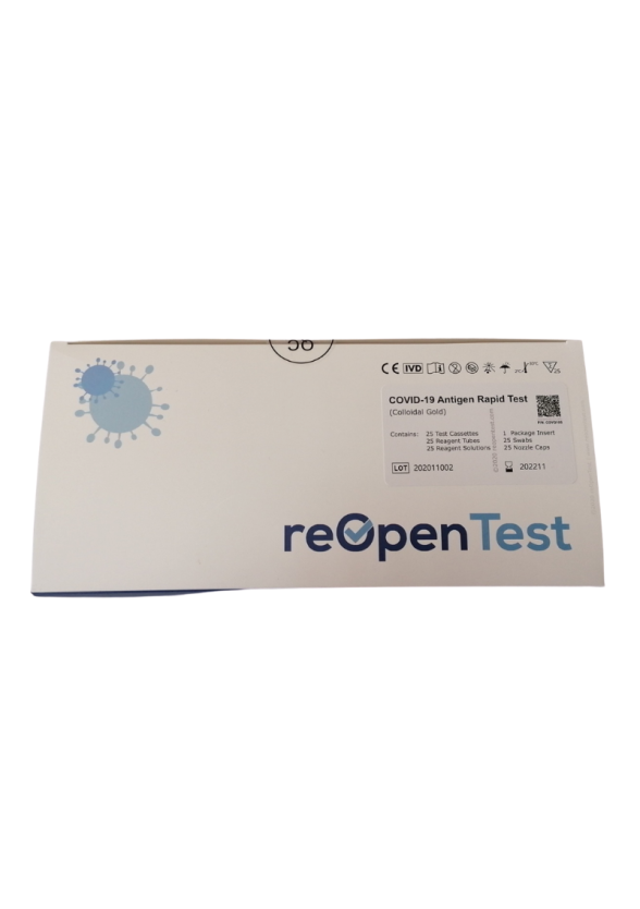 Бърз АНТИГЕНЕН тест за коронавирус (ковид) x 25бр REOPEN | COVID-19 Antigen Rapid test x25s REOPEN