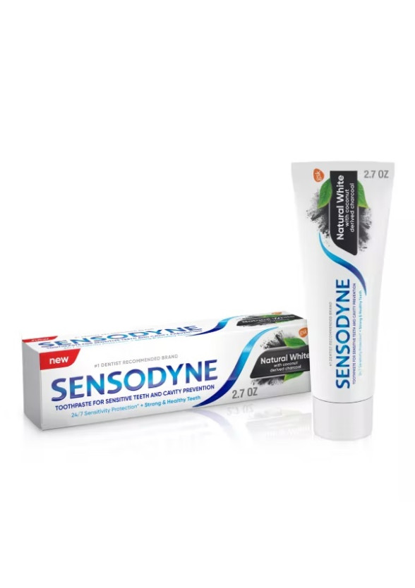 СЕНСОДИН Паста за зъби с активен въглен НАТУРАЛ УАЙТ 75мл | SENSODYNE Toothpaste NATURAL WHITE with activated charcoal 75ml