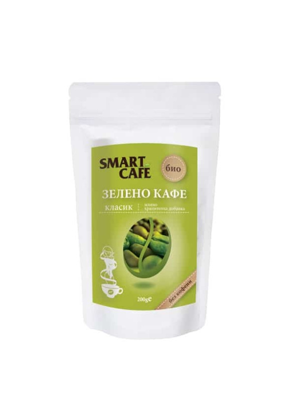 СМАРТ КАФЕ БИО Зелено кафе без кофеин, Класик 200гр | SMART CAFE BIO Green decaf coffee, Classic 200g