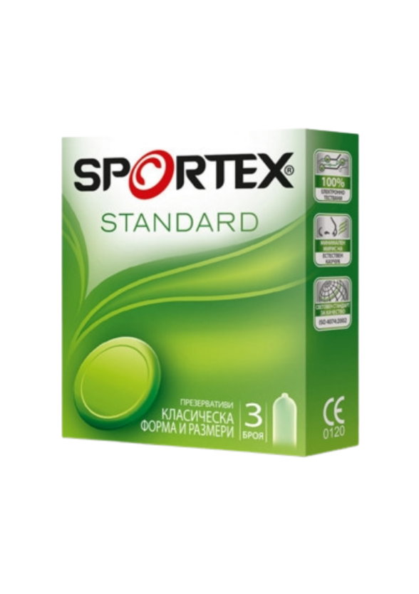 СПОРТЕКС СТАНДАРТ презервативи x 3бр | SPORTEX STANDART condoms x 3s